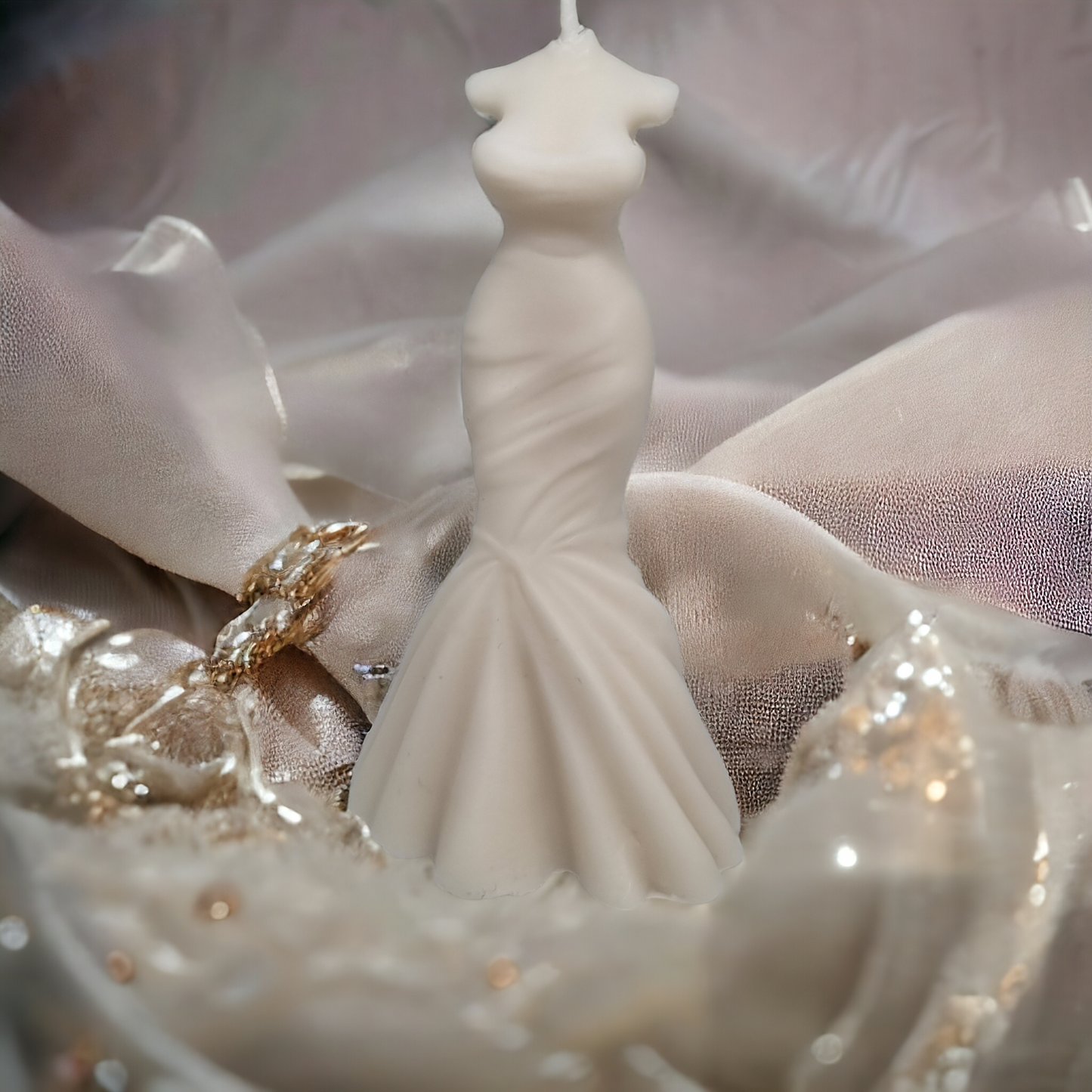 Fishtail Wedding Dress Candle