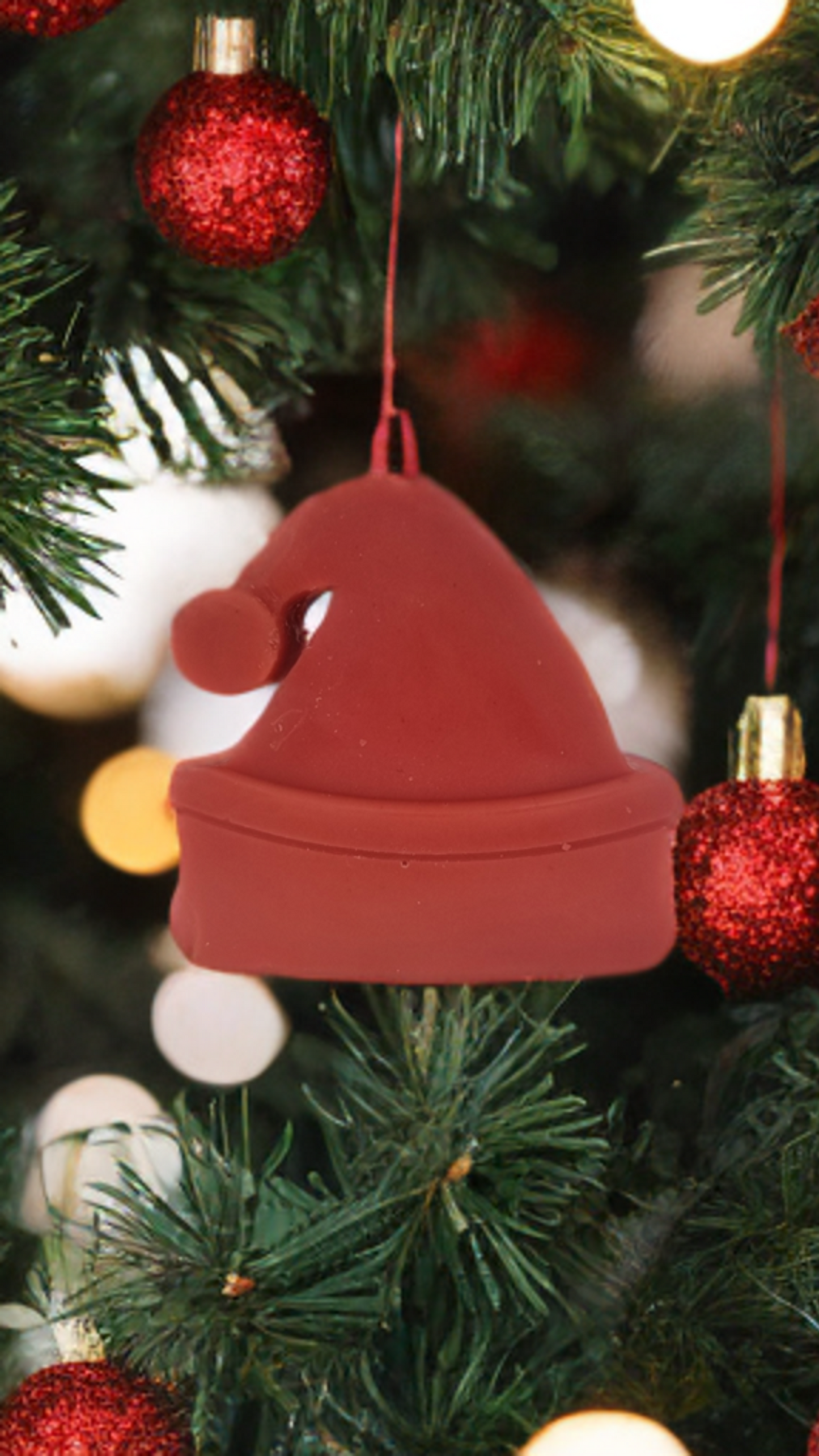 Hanging Santa's Hat Candle